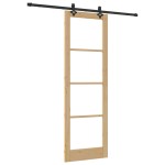 Set Uși Glisante vidaXL cu Accesorii 'ORKDAL'Lemn Solid & Sticlă