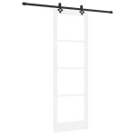 Ușă glisantă vidaXL cu set de accesorii "ORKDAL" Alb Lemn masiv & Sticlă