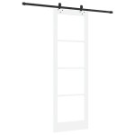 Ușă glisantă vidaXL cu set de accesorii "ORKDAL" Alb Lemn masiv & Sticlă
