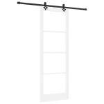 Set Ușă Glisantă vidaXL cu Hardware "ORKDAL" Alb Lemn Solid și Sticlă