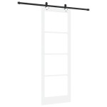 Set Ușă Glisantă vidaXL cu Hardware "ORKDAL" Alb Lemn Solid și Sticlă