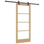 Set ușă glisantă vidaXL cu hardware 'ORKDAL'Lemn masiv și sticlă Set ușă glisantă vidaXL cu hardware 'ORKDAL'Lemn masiv și sticlă