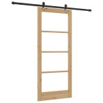 Set ușă glisantă vidaXL cu hardware 'ORKDAL'Lemn masiv și sticlă Set ușă glisantă vidaXL cu hardware 'ORKDAL'Lemn masiv și sticlă