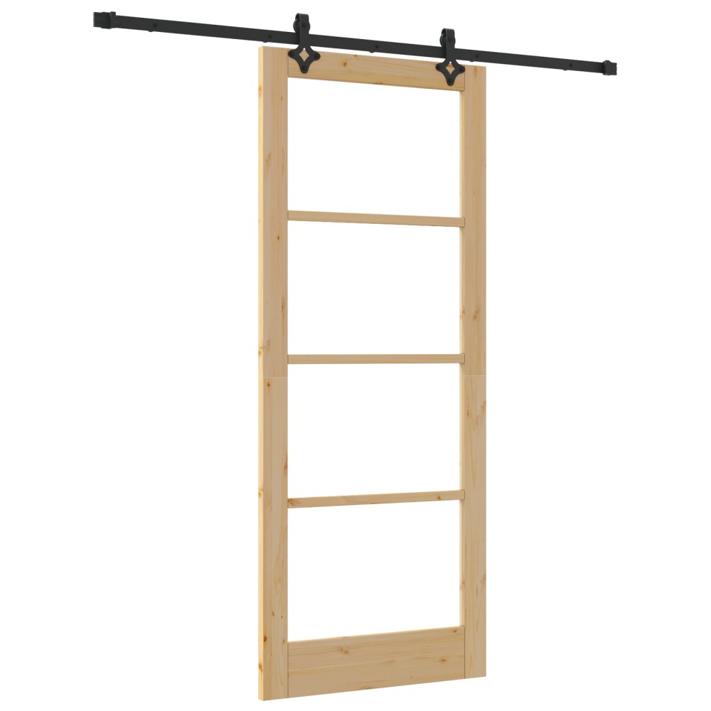 vidaXL Ușă Glisantă Manual ORKDAL Maro 86 x 211 cm Lemn și metal