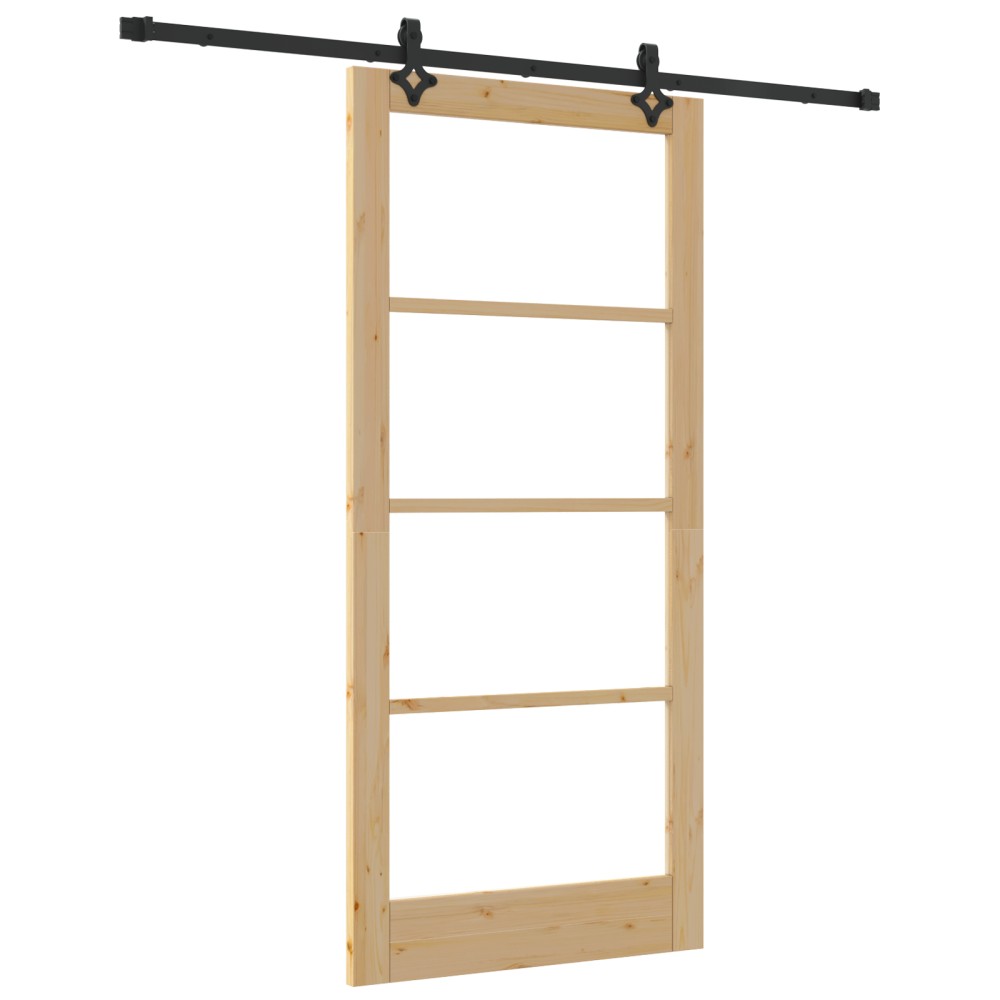 vidaXL Ușă Glisantă Manual ORKDAL Maro 93 x 202 cm Lemn și metal