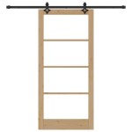 vidaXL Ușă Glisantă Manual ORKDAL Maro 93 x 202 cm Lemn și metal