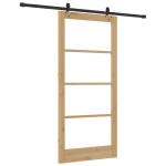 vidaXL Ușă Glisantă Manual ORKDAL Maro 93 x 202 cm Lemn și metal