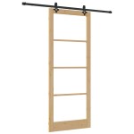 Set uși glisante vidaXL cu hardware 'ORKDAL'Lemn masiv și sticlă Set uși glisante vidaXL cu hardware 'ORKDAL'Lemn masiv și sticlă