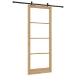 Set uși glisante vidaXL cu hardware 'ORKDAL'Lemn masiv și sticlă Set uși glisante vidaXL cu hardware 'ORKDAL'Lemn masiv și sticlă
