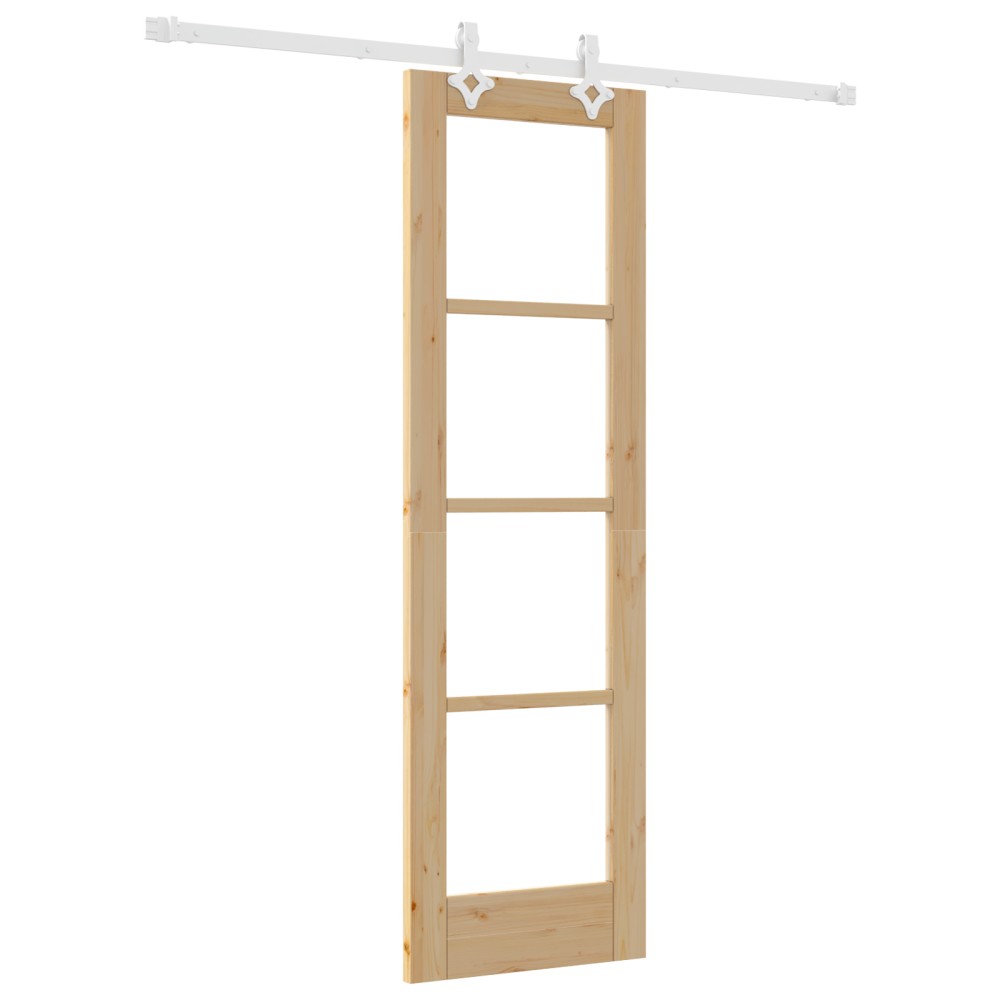 Set ușă glisantă vidaXL cu accesorii 61x198.5 cm din lemn masiv de pin