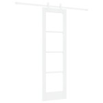Set Ușă Glisantă cu Accesorii Alb 61x198.5 cm Lemn Masiv Pin Set Ușă Glisantă cu Accesorii Alb 61x198.5 cm Lemn Masiv Pin