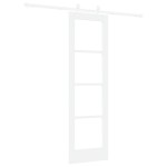 Set Ușă Glisantă cu Accesorii Alb 61x198.5 cm Lemn Masiv Pin Set Ușă Glisantă cu Accesorii Alb 61x198.5 cm Lemn Masiv Pin