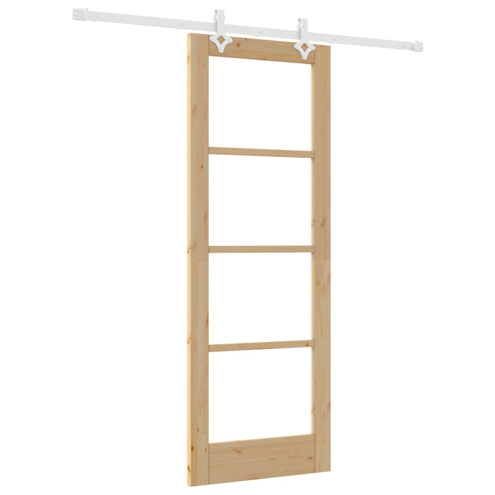 Ușă Glisantă vidaXL cu Set de Accesorii 73.5x198.5 cm Lemn Masiv Pin
