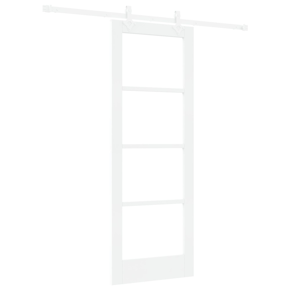 vidaXL Ușă Glisantă Manual Alb 73.5 x 198.5 cm Lemn și metal