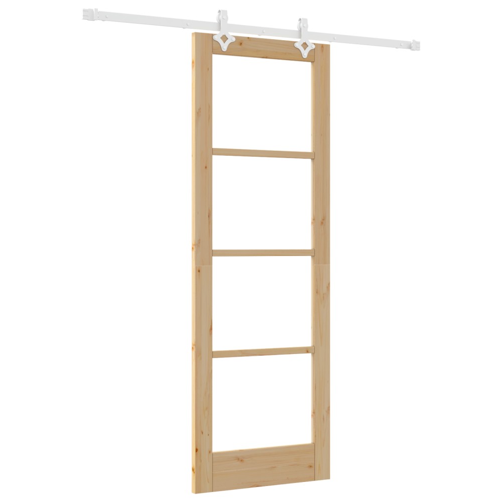 Set Ușă Culisantă vidaXL cu Hardware 73.5x211 cm Lemn Masiv Pin