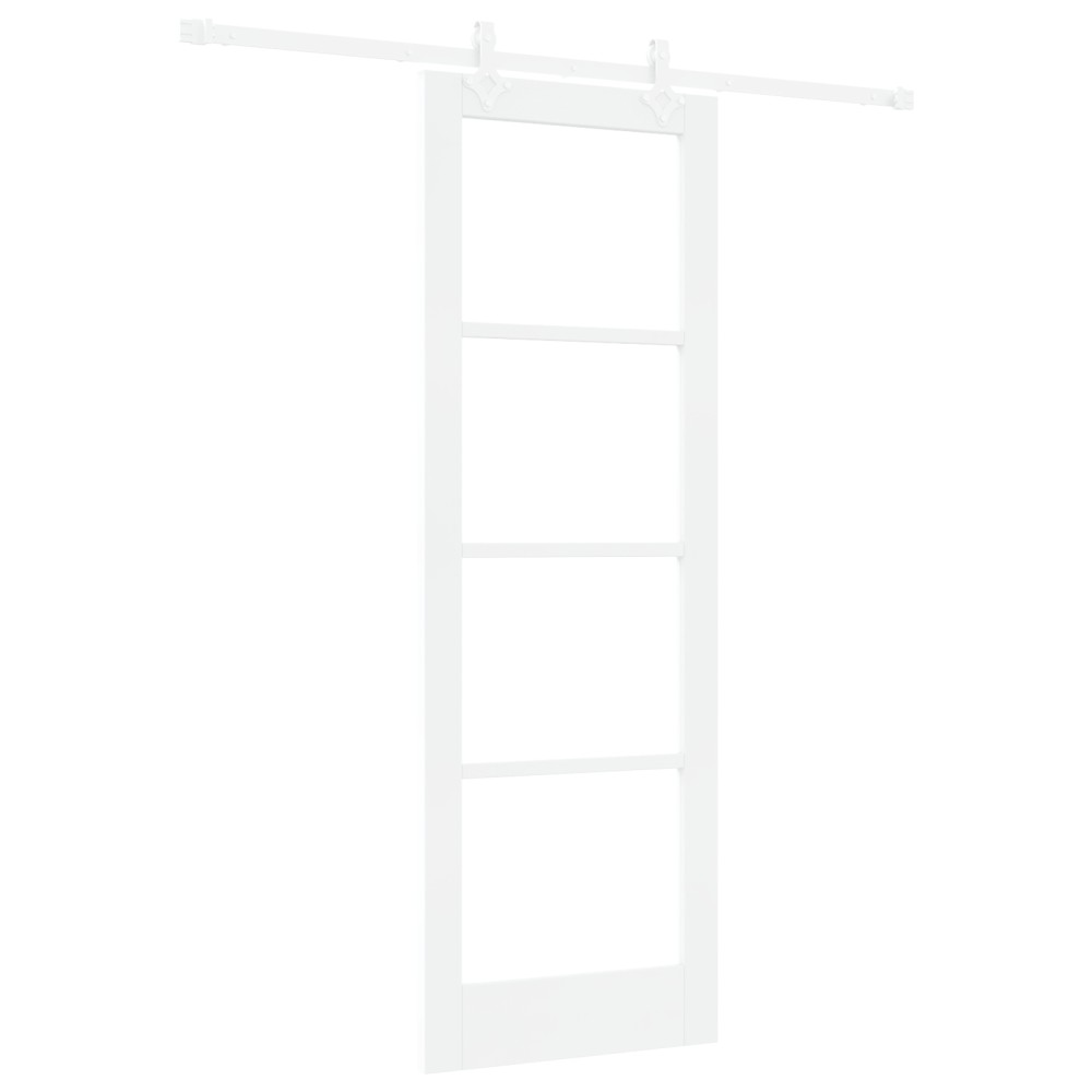 vidaXL Ușă Glisantă Manual Alb 73.5 x 211 cm Lemn și metal