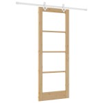 Set uși glisante vidaXL cu hardware 78x202 cm din lemn masiv de pin