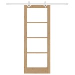 Set uși glisante vidaXL cu hardware 78x202 cm din lemn masiv de pin