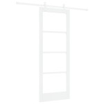 Set Ușă Înghețată cu Hardware Alb 78x202 cm Lemn Masiv de Pin Set Ușă Înghețată cu Hardware Alb 78x202 cm Lemn Masiv de Pin