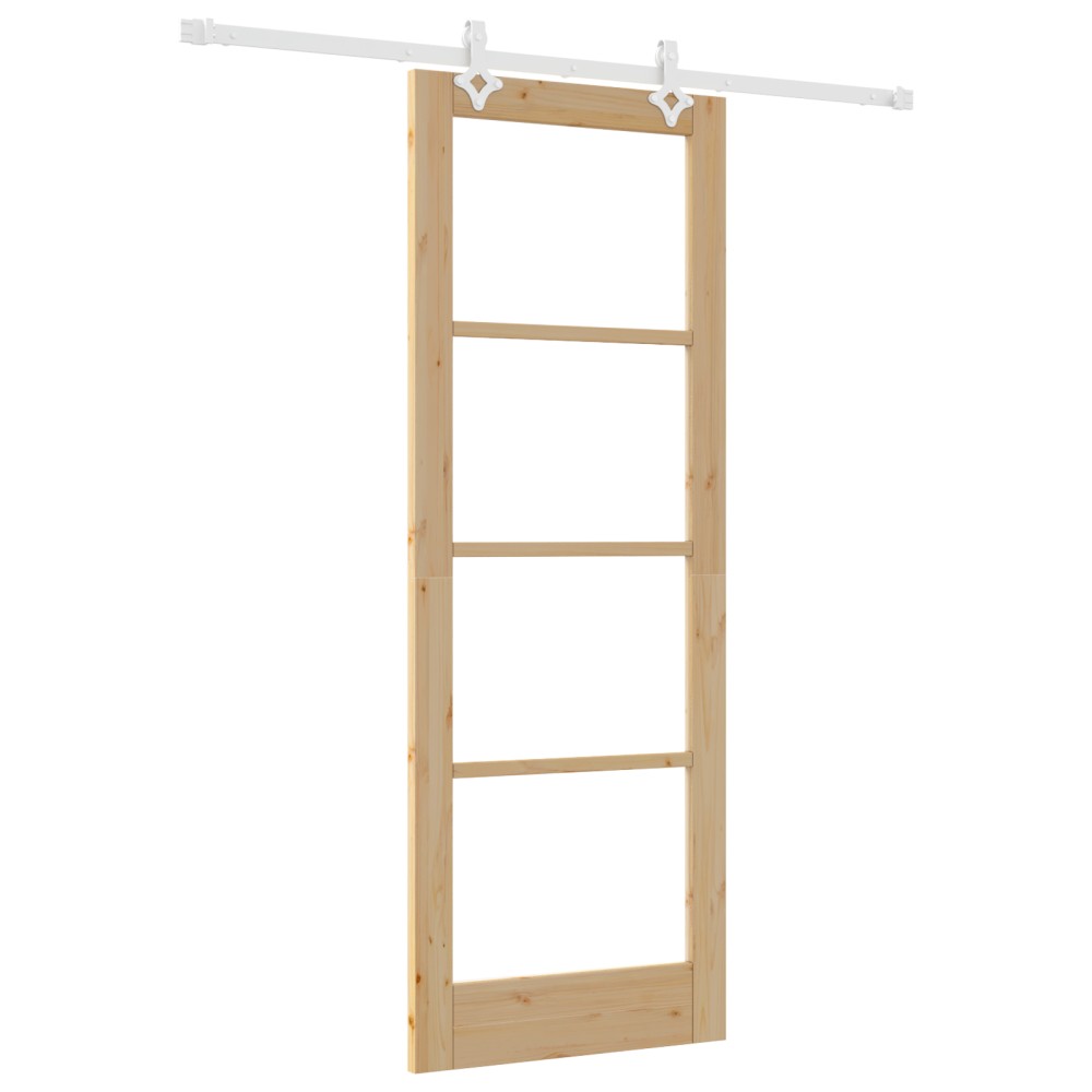 vidaXL Ușă Glisantă Manual Maro 78 x 211 cm Lemn și metal
