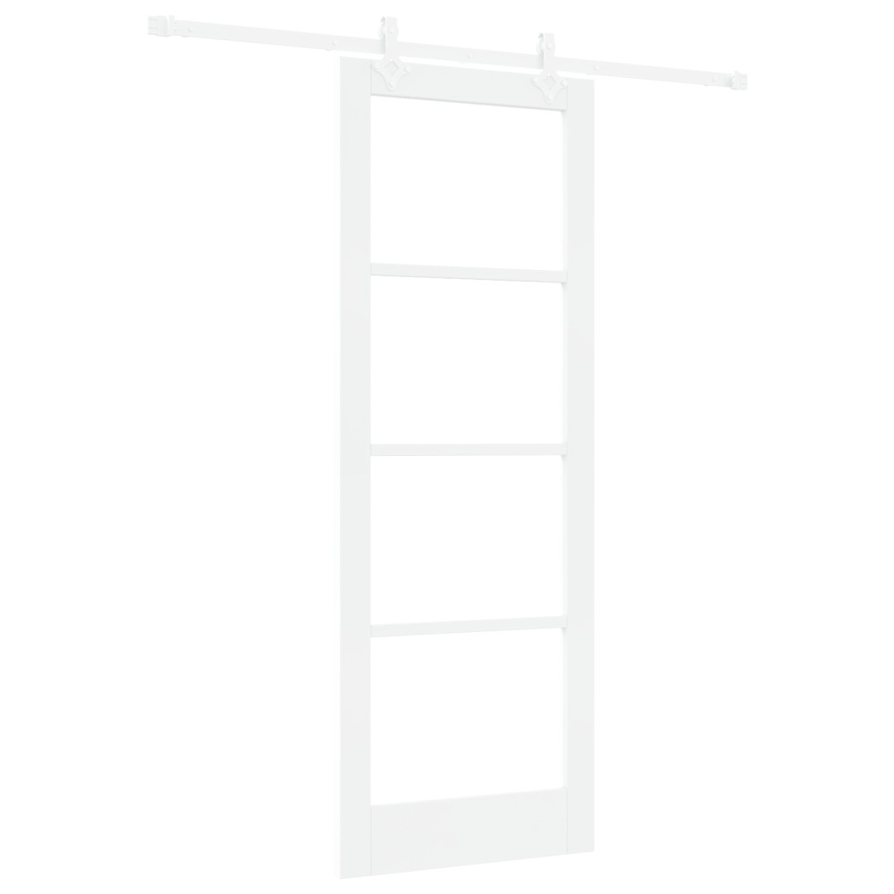 Ușă glisantă vidaXL cu hardware Alb 78x211 cm Lemn Masiv Pin