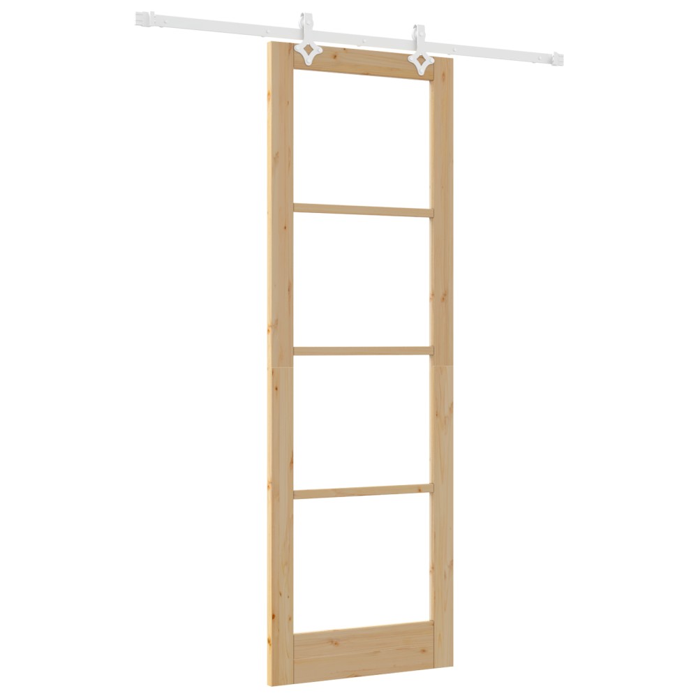 Set de Uși Glisante vidaXL cu Set de Accesorii 78x232 cm Lemn Masiv de Pin