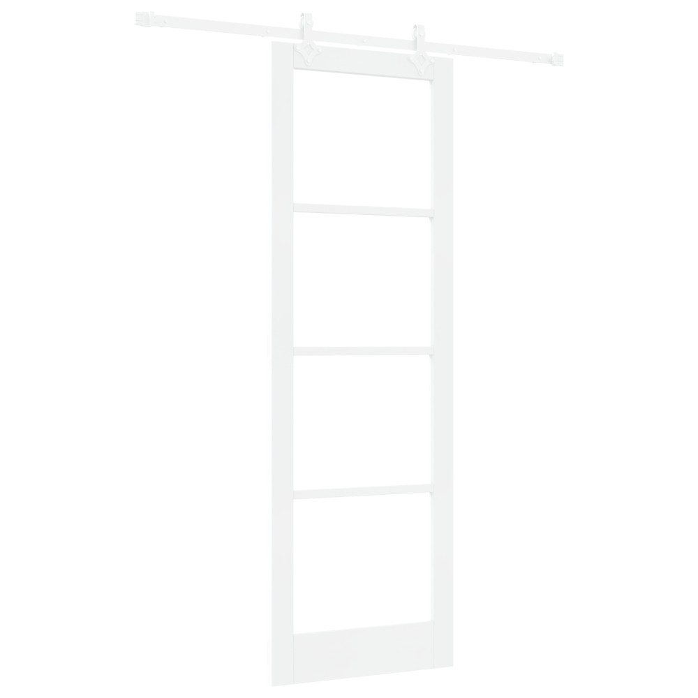 vidaXL Ușă Glisantă Manual Alb 78 x 232 cm Lemn și metal