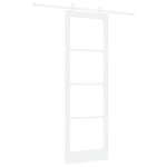 vidaXL Ușă Glisantă Manual Alb 78 x 232 cm Lemn și metal