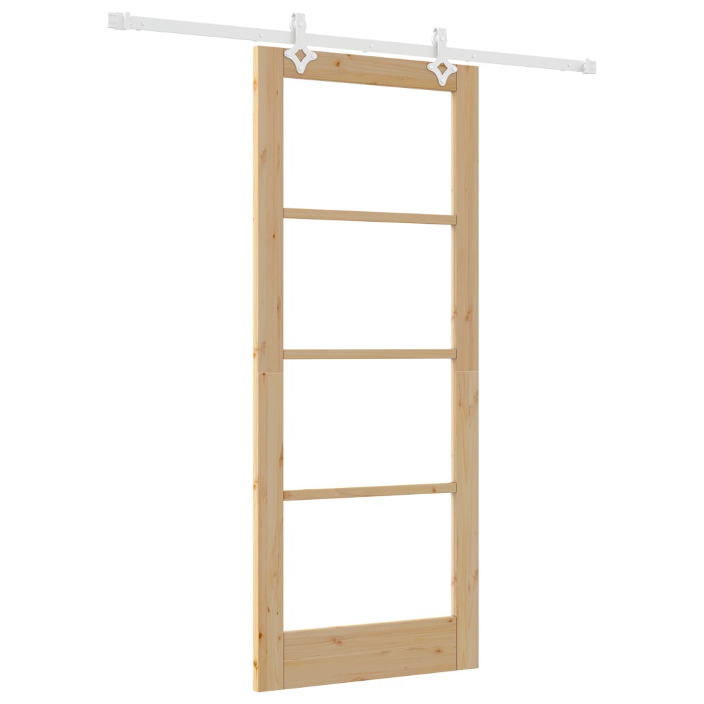 Set de uși glisante vidaXL cu hardware 83x202 cm Lemn masiv de pin