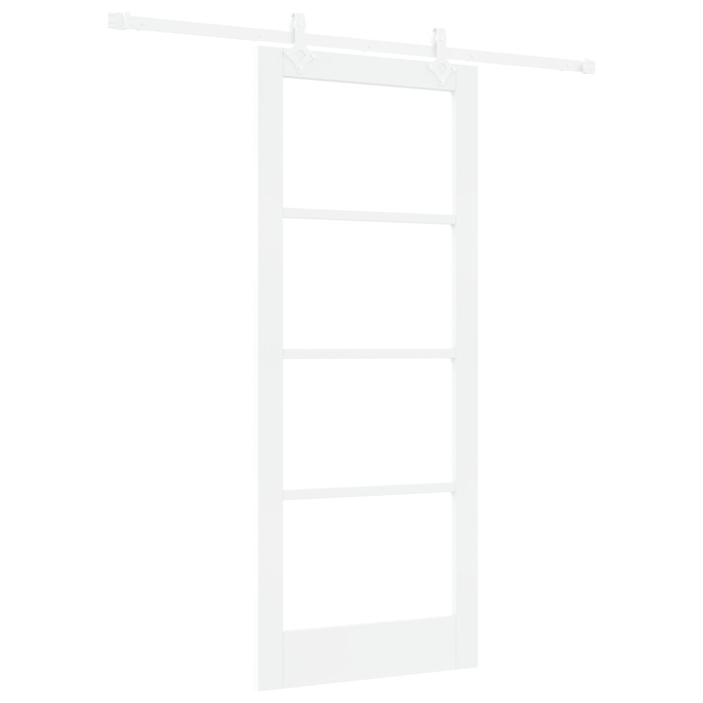 vidaXL Ușă Glisantă Manual Alb 83 x 202 cm Lemn și metal