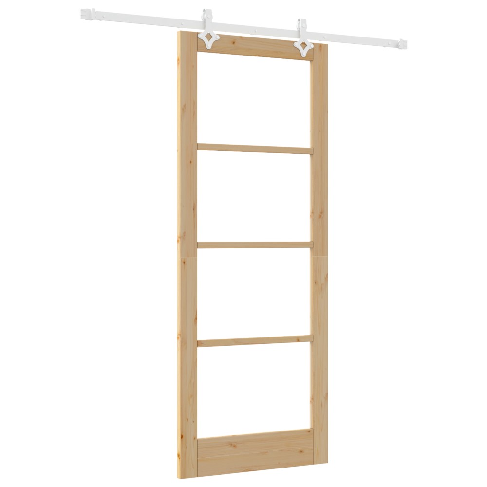 vidaXL Ușă Glisantă Manual Maro 83 x 211 cm Lemn și metal
