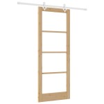 vidaXL Ușă Glisantă Manual Maro 83 x 211 cm Lemn și metal vidaXL Ușă Glisantă Manual Maro 83 x 211 cm Lemn și metal