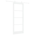 Set ușă glisantă vidaXL cu kit de accesorii Alb 83x211 cm Lemn masiv Pin Set ușă glisantă vidaXL cu kit de accesorii Alb 83x211 cm Lemn masiv Pin