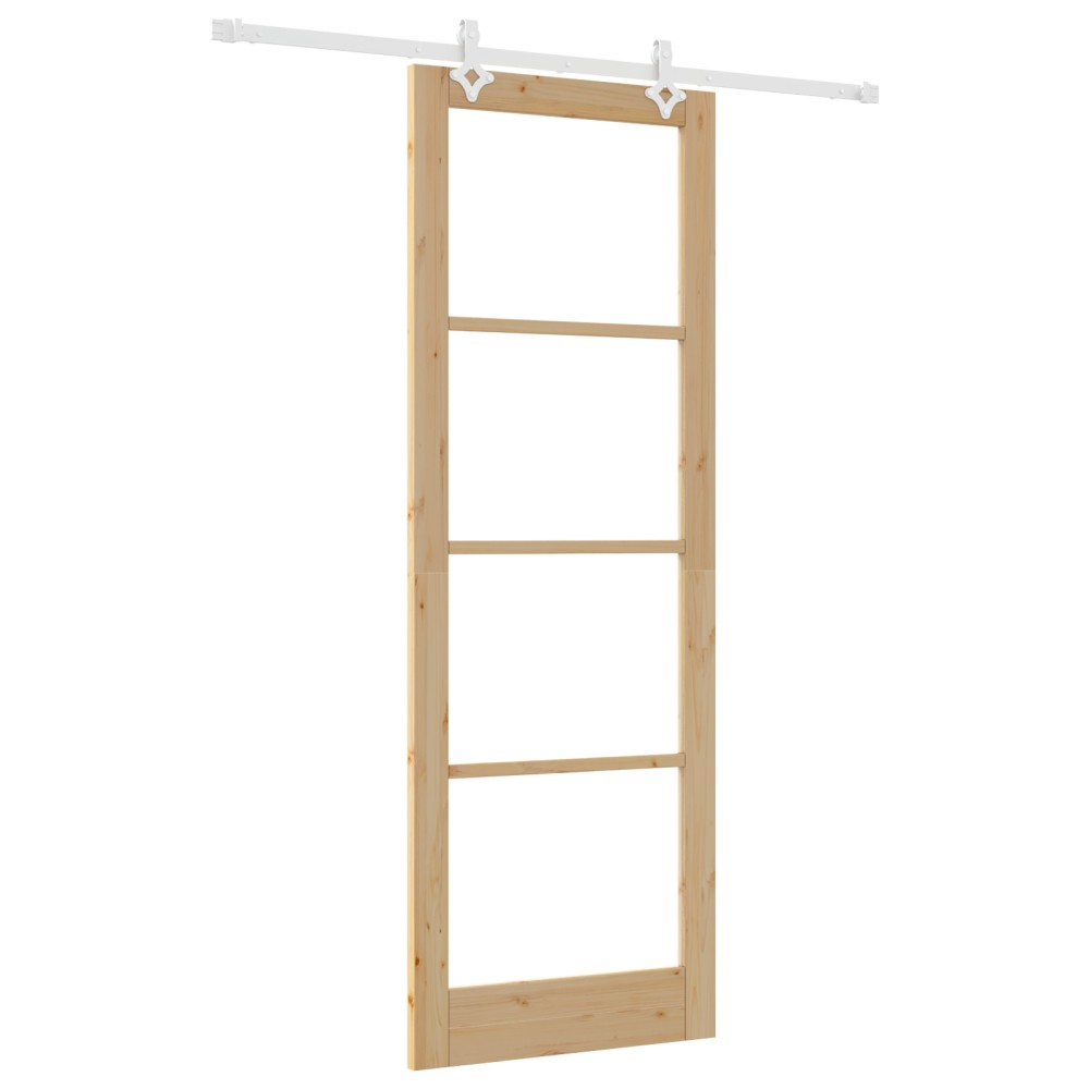 vidaXL Ușă Glisantă Manual Maro 83 x 232 cm Lemn și metal
