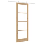 vidaXL Ușă Glisantă Manual Maro 83 x 232 cm Lemn și metal vidaXL Ușă Glisantă Manual Maro 83 x 232 cm Lemn și metal