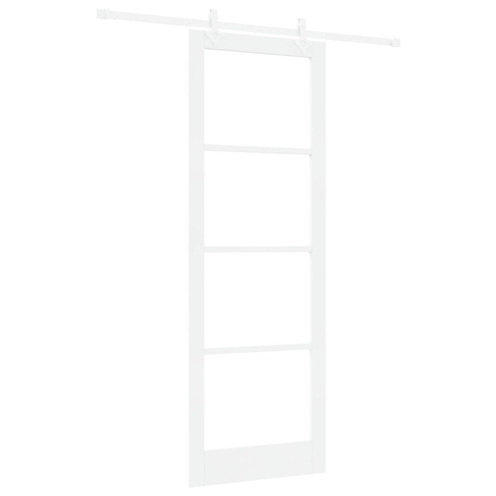 vidaXL Ușă Glisantă Manual Alb 83 x 232 cm Lemn și metal