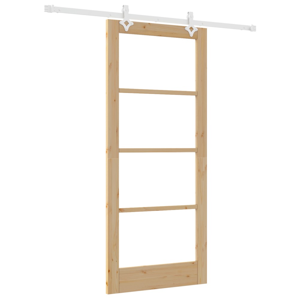 vidaXL Ușă Glisantă Manual Maro 86 x 198.5 cm Lemn și metal