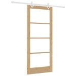 vidaXL Ușă Glisantă Manual Maro 86 x 198.5 cm Lemn și metal