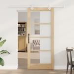vidaXL Ușă Glisantă Manual Maro 86 x 198.5 cm Lemn și metal