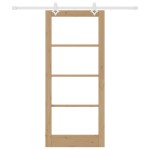 vidaXL Ușă Glisantă Manual Maro 86 x 198.5 cm Lemn și metal
