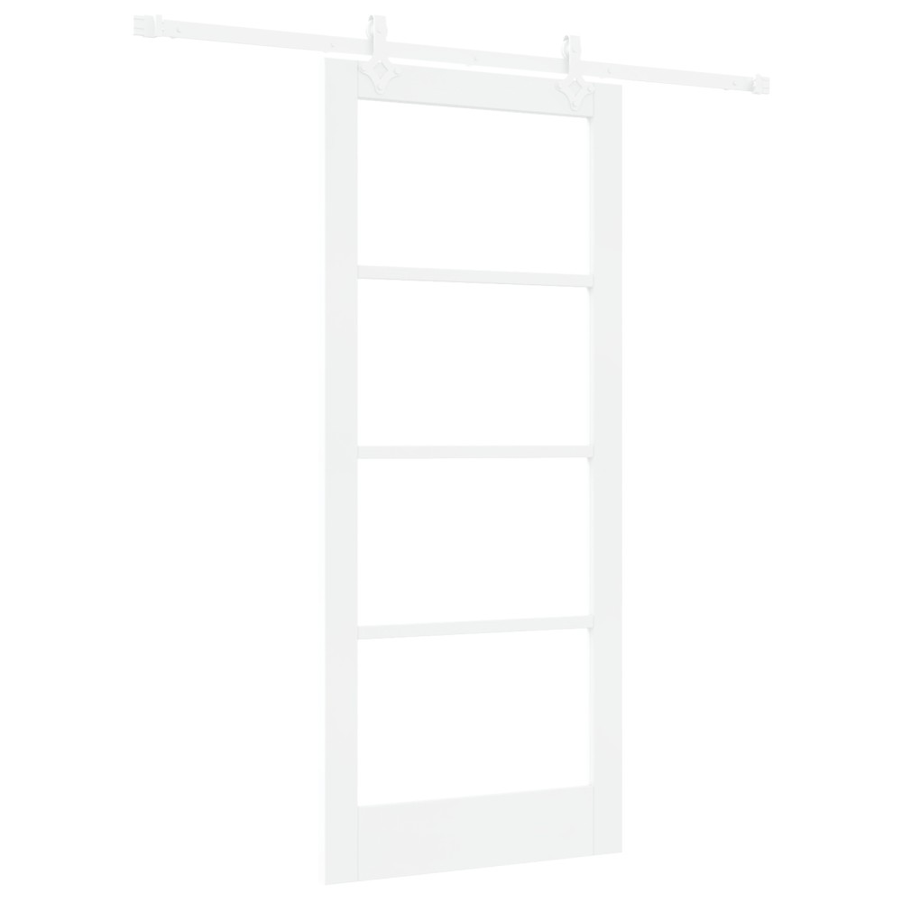vidaXL Ușă Glisantă Manual Alb 86 x 198.5 cm Lemn și metal