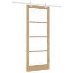 vidaXL Ușă Glisantă Manual Maro 86 x 211 cm Lemn și metal