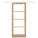 vidaXL Ușă Glisantă Manual Maro 86 x 211 cm Lemn și metal