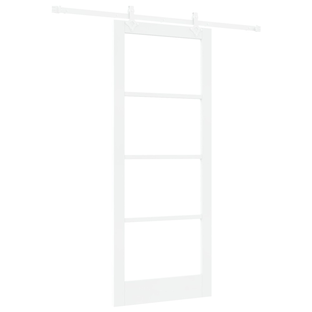 vidaXL Ușă Glisantă Manual Alb 86 x 211 cm Lemn și metal