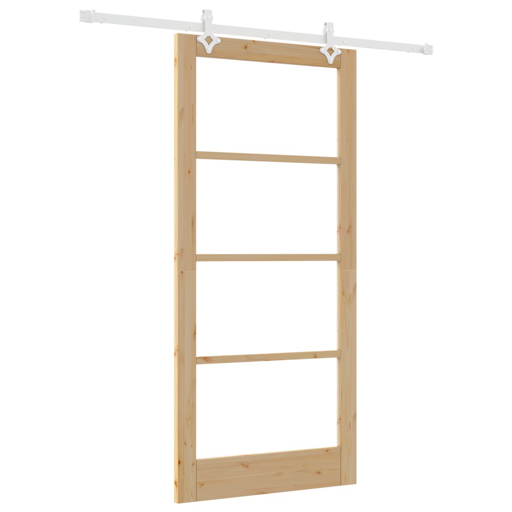 vidaXL Ușă Glisantă Manual Maro 93 x 202 cm Lemn și metal