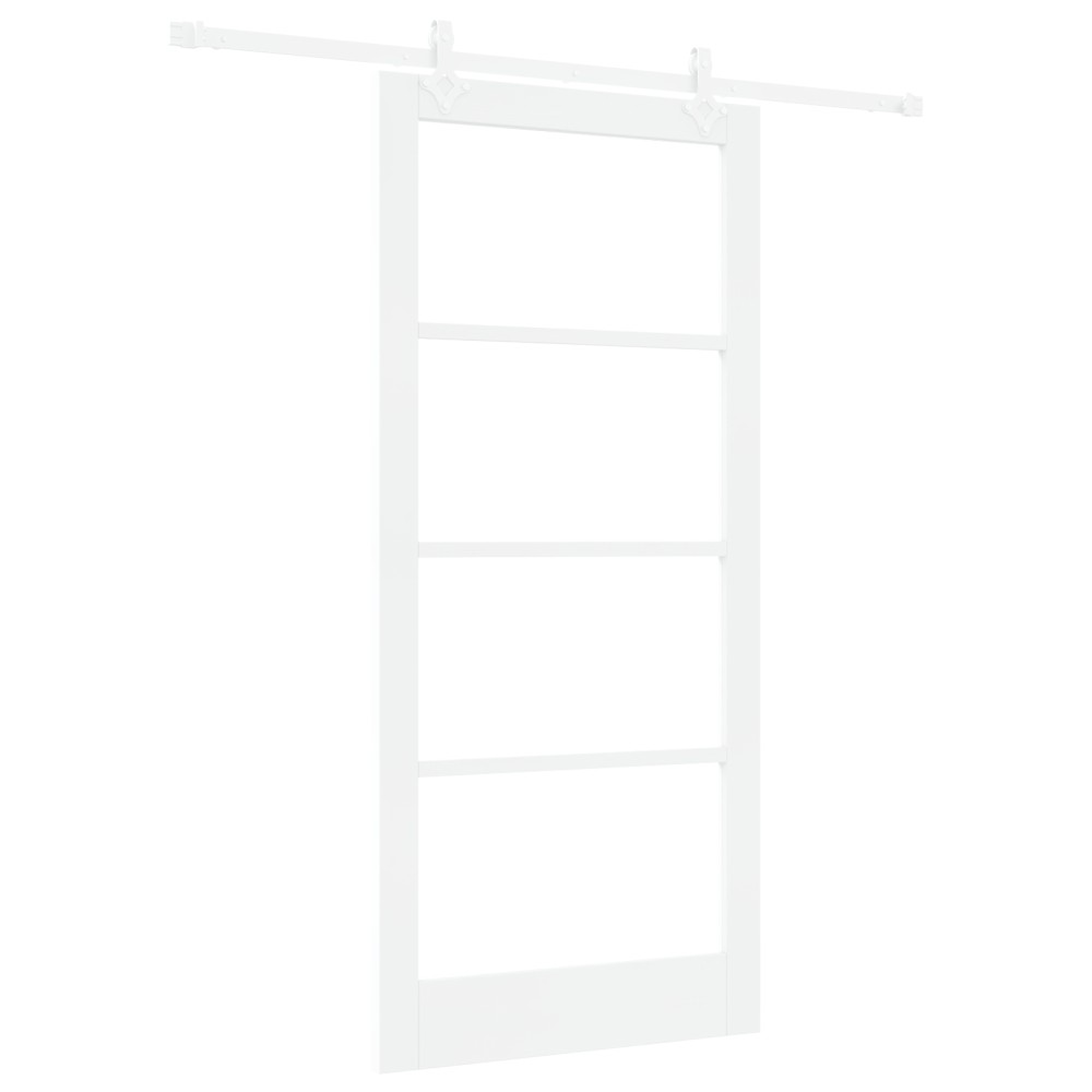 vidaXL Ușă Glisantă cu Set Hardware Alb 93x202 cm Lemn Masiv Pin