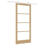 vidaXL Ușă Glisantă Manual Maro 93 x 211 cm Lemn și metal vidaXL Ușă Glisantă Manual Maro 93 x 211 cm Lemn și metal