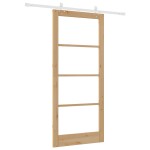 vidaXL Ușă Glisantă Manual Maro 93 x 211 cm Lemn și metal vidaXL Ușă Glisantă Manual Maro 93 x 211 cm Lemn și metal