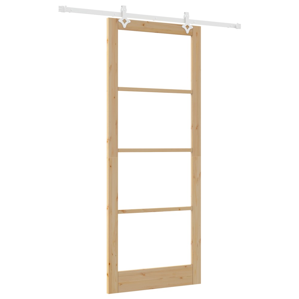 vidaXL Ușă Glisantă Manual Maro 93 x 232 cm Lemn și metal