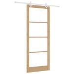 vidaXL Ușă Glisantă Manual Maro 93 x 232 cm Lemn și metal